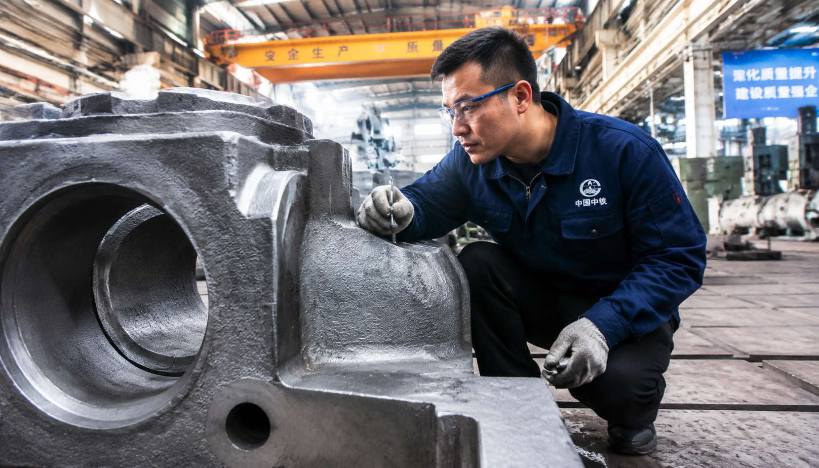 Casting quality control inspection in a Chinese foundry