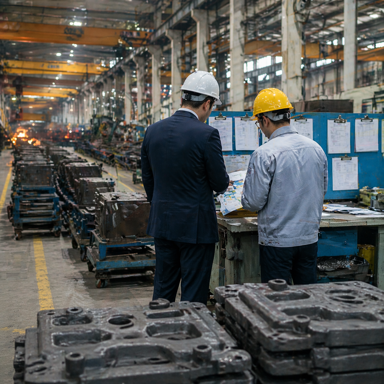 Factory floor inspection - checking actual production conditions