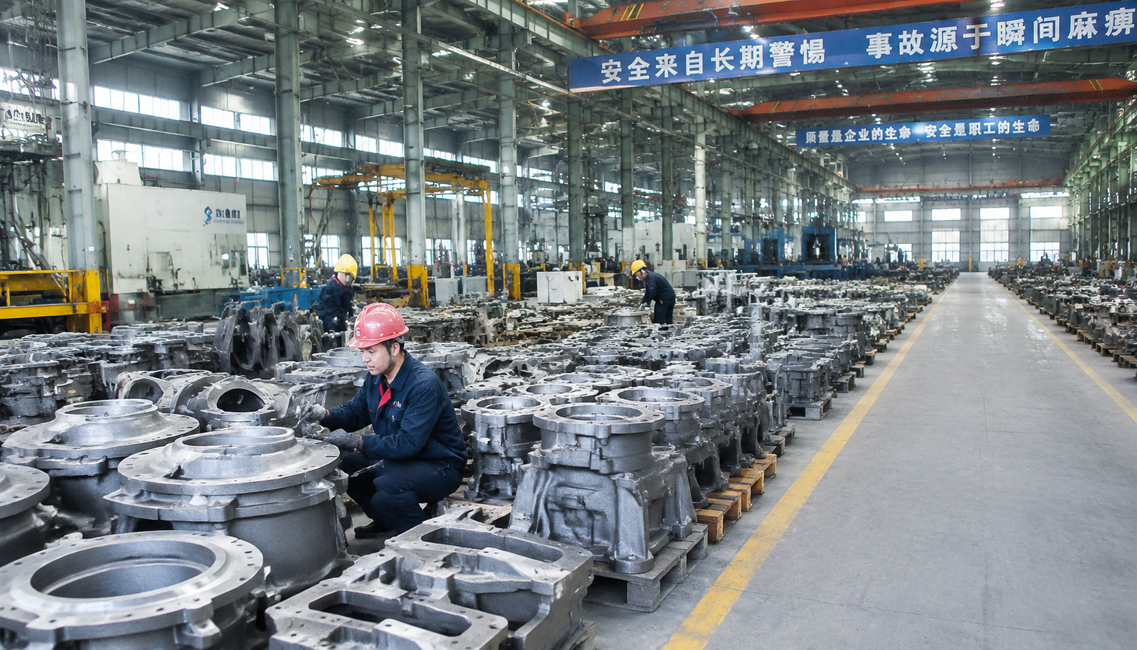 Grey iron and ductile iron castings in a foundry